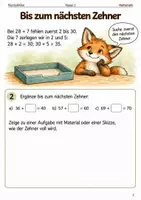 Vorschau - Arbeitsblätter - Addition über den Zehner – Arbeitsheft Klasse 2 - Seite 1