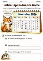 Vorschau - Arbeitsblätter - Kalender November Dezember 2026 – Heft Klasse 2 - Seite 1