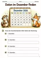 Vorschau - Arbeitsblätter - Kalender November Dezember 2026 – Heft Klasse 2 - Seite 2