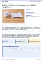 Vorschau - Arbeitsblätter - Physik EF | Freien Fall und Luftwiderstand als Modelle vergleichen | Unterrichtseinheit mit Lösungen - Seite 1