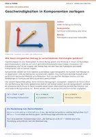Vorschau - Arbeitsblätter - Physik EF | Geschwindigkeiten in Komponenten zerlegen | Unterrichtseinheit mit Lösungen - Seite 1