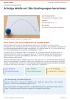 Vorschau - Arbeitsblätter - Physik EF | Schräge Würfe mit Startbedingungen berechnen | Unterrichtseinheit mit Lösungen - Seite 1