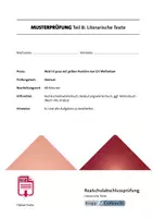 Vorschau - Test - Realschulabschluss Deutsch 2027 BW – Musterprüfung Prosa & Kurzgeschichte | Neid ist grau mit gelben Punkten - Deckblatt