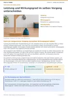 Vorschau - Arbeitsblätter - Physik EF | Leistung und Wirkungsgrad im selben Vorgang unterscheiden | Unterrichtseinheit mit Lösungen - Seite 1