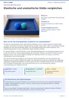 Vorschau - Arbeitsblätter - Physik EF | Elastische und unelastische Stöße vergleichen | Unterrichtseinheit mit Lösungen - Seite 1