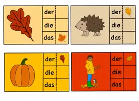 Vorschau - Bildkarten - Herbst Klammerkarten, Herbst 1.Klasse, Deutsch Herbst, Artikel Herbst, der die das Herbst - Seite 1