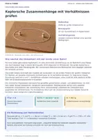 Vorschau - Arbeitsblätter - Physik EF | Keplersche Zusammenhänge mit Verhältnissen prüfen | Unterrichtseinheit mit Lösungen - Seite 1