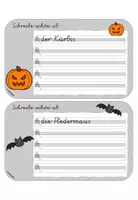 Vorschau - Fördermaterial/Inklusion - Abschreibkartei Halloween | Vereinfachte Ausgangsschrift VA - Seite 1