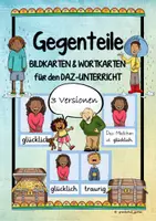 Vorschau - Präsentationen/Tafelbilder - Bildkarten - DAZ - Gegenteile - Deckblatt