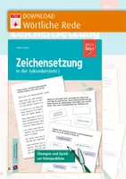 Vorschau - Arbeitsblätter - Zeichensetzung_Wörtliche Rede - Arbeitsblätter für Klasse 5–7 - Deckblatt