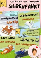 Vorschau - Fördermaterial/Inklusion - Wachsendes Materialpaket I Lautautos auf Silbenfahrt I Klasse 1 - Deckblatt