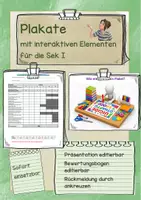 Vorschau - Präsentationen/Tafelbilder - Plakate in der Sek I mit interaktiven Elementen - Deckblatt