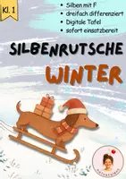 Vorschau - Fördermaterial/Inklusion - Lautauto auf Silbenfahrt I Winter I Lesen I Deutsch 1. Klasse - Deckblatt