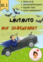 Vorschau - Fördermaterial/Inklusion - Lautauto auf Silbenfahrt - Halloween Herbst Edition! - Deckblatt