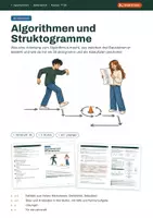 Vorschau - Arbeitsblätter - Spickzettel Algorithmen und Struktogramme | Faltblatt mit Übungen in drei Stufen und Lösungen | Informatik Klasse 7–10 - Deckblatt