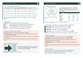 Vorschau - Arbeitsblätter - Spickzettel Text, Bilder und Farben codieren | Faltblatt mit Übungen in drei Stufen und Lösungen | Informatik Klasse 7–10 - Seite 2