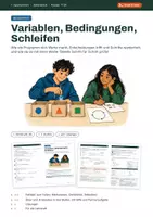 Vorschau - Arbeitsblätter - Spickzettel Variablen, Bedingungen, Schleifen | Faltblatt mit Übungen in drei Stufen und Lösungen | Informatik Klasse 7–10 - Deckblatt
