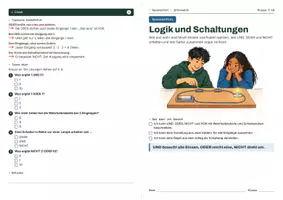 Vorschau - Arbeitsblätter - Spickzettel Logik und Schaltungen | Faltblatt mit Übungen in drei Stufen und Lösungen | Informatik Klasse 7–10 - Seite 1