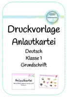 Vorschau - Arbeitsblätter - Anlautkartei Deutsch Klasse 1 - Grundschrift - Seite 1