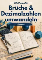 Vorschau - Arbeitsblätter - Brüche in Dezimalzahlen umwandeln & zurück - Deckblatt