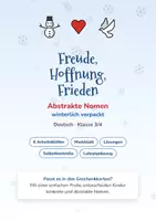 Vorschau - Arbeitsblätter - Abstrakte Nomen 3/4 – winterlich verpackt („Freude, Hoffnung, Frieden“) - Deckblatt