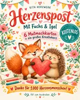 Vorschau - Bildkarten - Kostenlos: Herzenspost mit Fuchs & Igel – 6 Mutmachkarten und ein Kreativherz für die Kita - Deckblatt