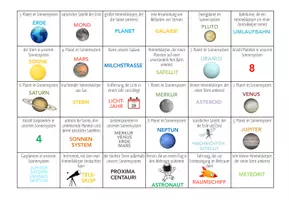 Vorschau - Spiele - Planeten und Himmelskörper - Bingo - Seite 1