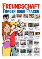 Vorschau - Stationenlernen - Bilder und Fragen Freundschaft / Freunde - Deckblatt