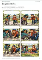 Vorschau - Arbeitsblätter - Comic selber schreiben | Klasse 2-3 | Ein platter Reifen - Seite 1