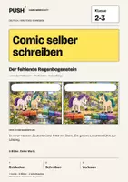 Vorschau - Arbeitsblätter - Comic selber schreiben | Klasse 2-3 | Der fehlende Regenbogenstein - Deckblatt
