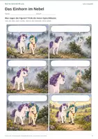 Vorschau - Arbeitsblätter - Comic selber schreiben | Klasse 2-3 | Das Einhorn im Nebel - Seite 1