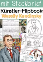 Vorschau - Arbeitsblätter - Wassily Kandinsky - Künstler - Flipbook einen Steckbrief erstellen & Kunstbetrachtung - Deckblatt