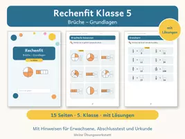 Vorschau - Arbeitsblätter - Rechenfit Klasse 5 - Brüche Grundlagen - Deckblatt