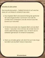 Vorschau - Merkblätter - Das Koordinatensystem - Faltblatt (Foldable) - Seite 1
