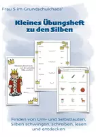 Vorschau - Arbeitsblätter - Silbenschwingen, Um- und Selbstlaute Übungsheft - Deckblatt