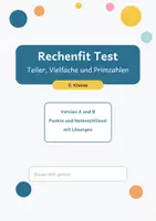 Vorschau - Arbeitsblätter - Rechenfit Test Klasse 5 - Teiler, Vielfache und Primzahlen - Seite 1