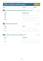 Vorschau - Arbeitsblätter - Rechenfit Test Klasse 5 - Teiler, Vielfache und Primzahlen - Seite 3