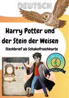 Vorschau - Arbeitsblätter - Steckbrief Harry Potter und der Stein der Weisen - Deckblatt