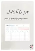 Vorschau - Merkblätter - Wöchentliche To-Do-Liste - Deckblatt