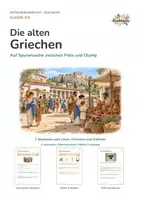 Vorschau - Stundenentwürfe - Die alten Griechen – Entdeckerwerkstatt Klasse 3/4 | 7 Stationen, 2 Lesestufen - Deckblatt