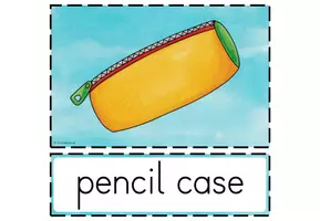 Vorschau - Bildkarten - Flashcards - "school things" - Seite 1