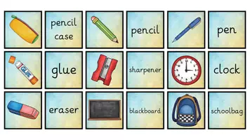 Vorschau - Arbeitsblätter - Materialpaket - "school things" - Seite 2