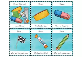 Vorschau - Spiele - I have... who has...? - "school things" - Seite 1
