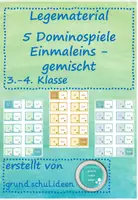 Vorschau - Spiele - Mathe - 3.-4. Klasse: Dominospiele Einmaleins gemischt - Deckblatt