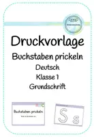 Vorschau - Arbeitsblätter - Buchstaben Prickelvorlage Klasse 1 - Grundschrift - Seite 1