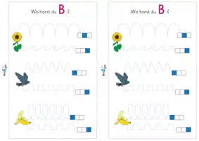 Vorschau - Arbeitsblätter - Phonologische Bewusstheit - Schwungübungen mit Anlauten und Lautpositionen - Seite 3