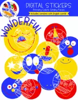 Vorschau - selbst erstellte Cliparts/Grafiken - English Primary Colors Smiley Faces Digital Stickers {ABC Designs} - Deckblatt