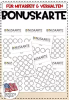 Vorschau - Bildkarten - Bonuskarte für Mitarbeit im Unterricht - Deckblatt