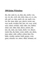 Vorschau - Arbeitsblätter - 100 kleine Wörtchen AB ab Klasse 2 - Deckblatt