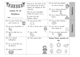 Vorschau - Mal- und Bastelvorlagen - Lesepass Herbstferien (Leporello) - Seite 1